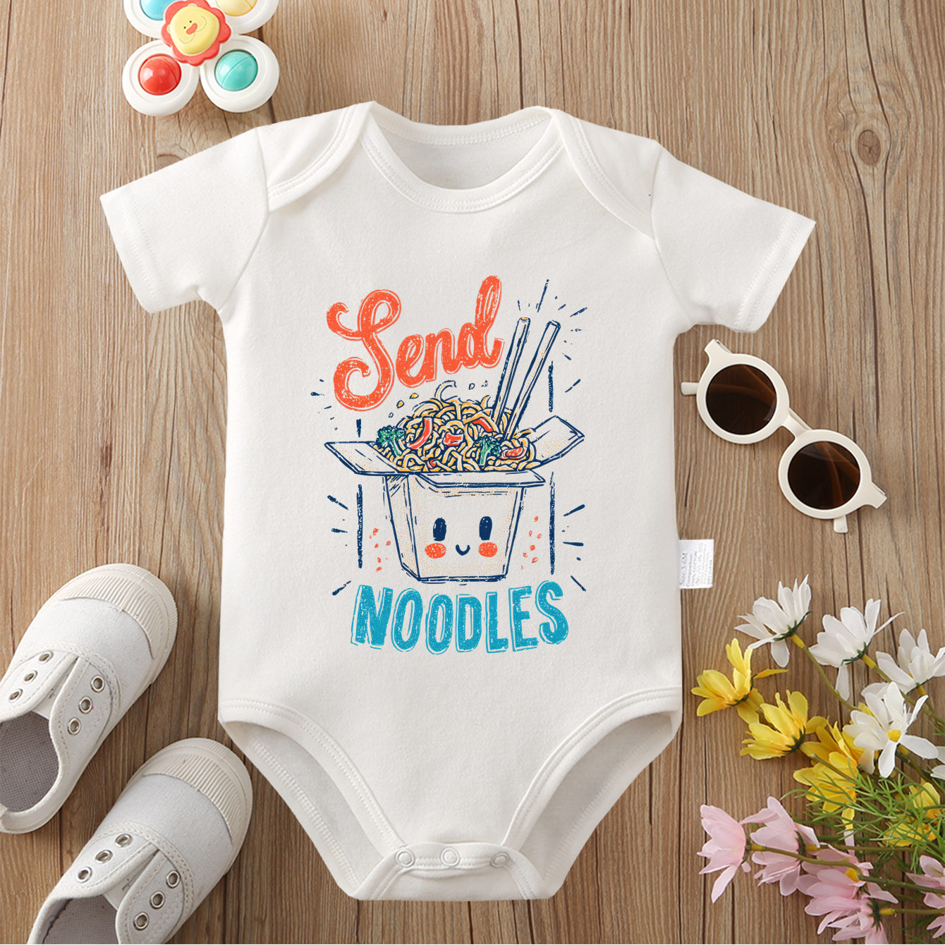 Baby Food Intake - Combinaison 100% coton pour l'été, imprimé