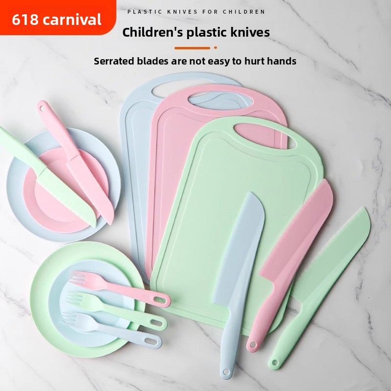 Baby Food Knife Set - Couteau de cuisine antidérapant en plastique