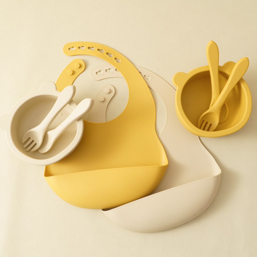 Baby Food Table - Ensemble d'alimentation en silicone pour enfants,