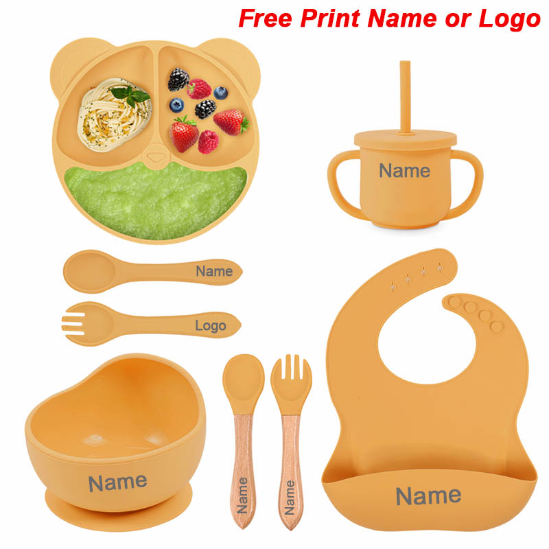 Baby Food Table - Ensemble d'alimentation en Silicone pour bébé,